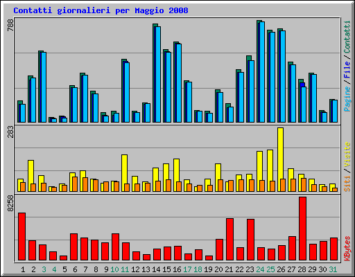 Contatti giornalieri per Maggio 2008